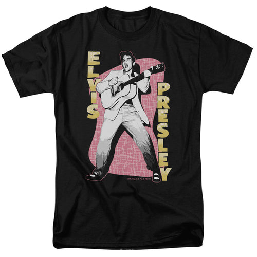 Elvis Presley Pink Rock Mens T Shirt Black