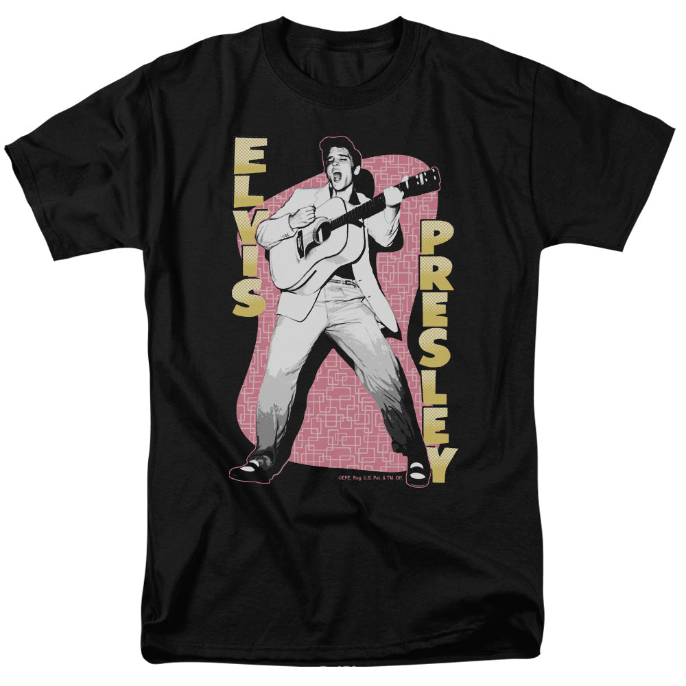 Elvis Presley Pink Rock Mens T Shirt Black
