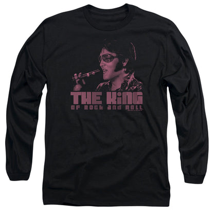 Elvis Presley The King Mens Long Sleeve Shirt Black Officially Licensed