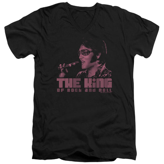 Elvis Presley the King Mens Slim Fit V-Neck T Shirt Black