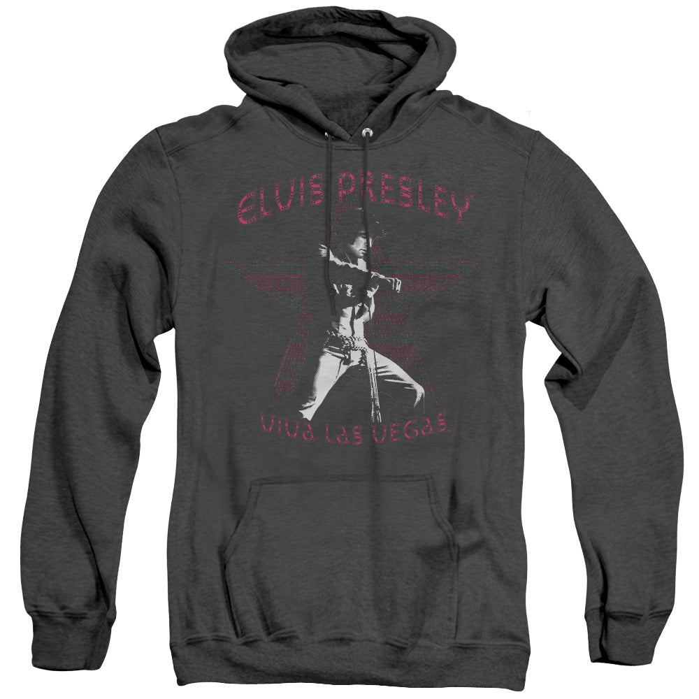 Elvis Presley Viva Las Vegas Star Heather Mens Hoodie Black