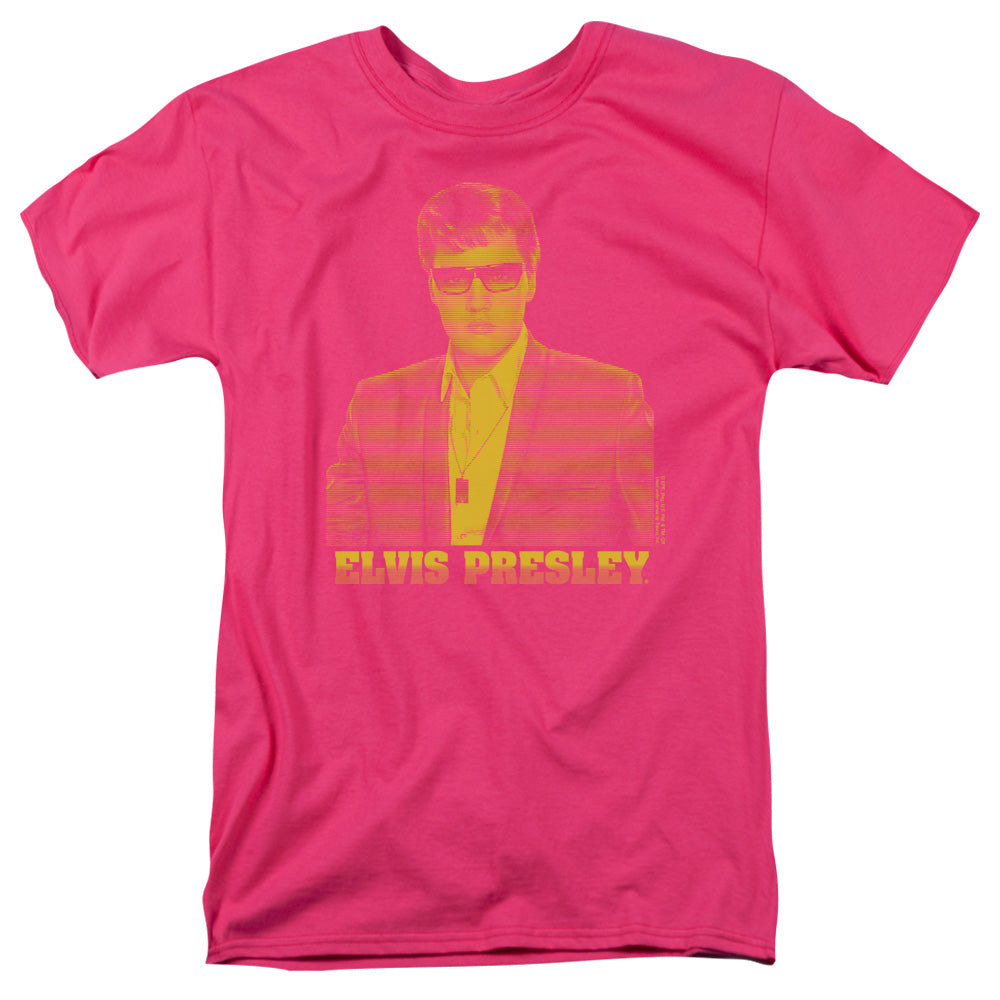 Elvis Presley Yellow Elvis Mens T Shirt Hot Pink