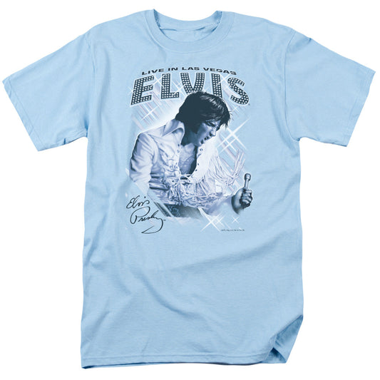 Elvis Presley Blue Vegas Mens T Shirt Carolina Blue