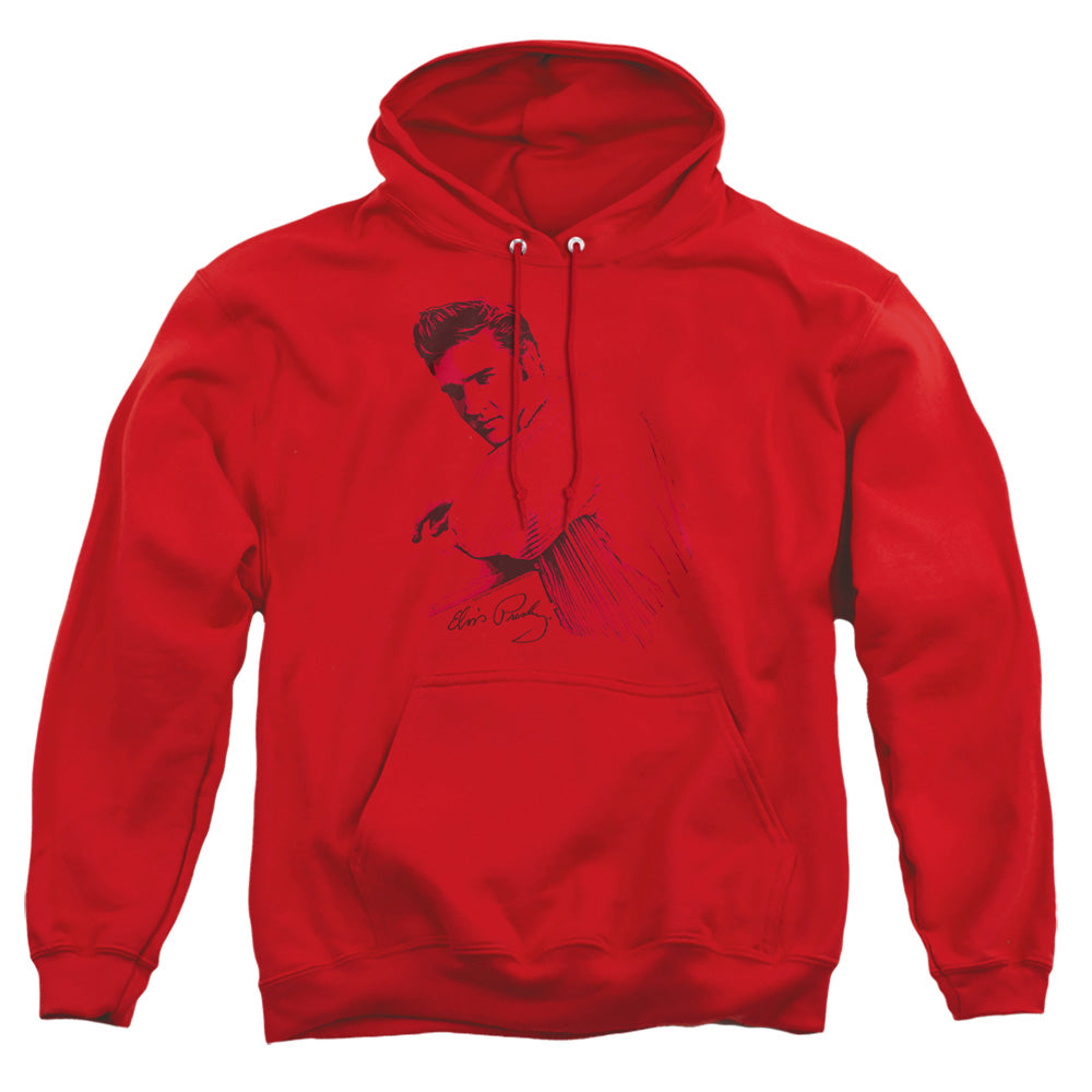 Elvis Presley On The Range Mens Hoodie Red