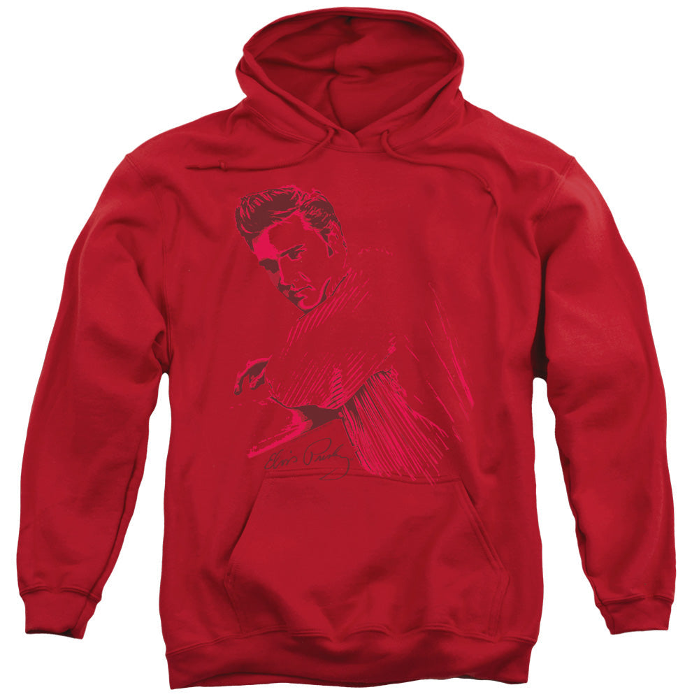 Elvis Presley on the Range Mens Hoodie Red