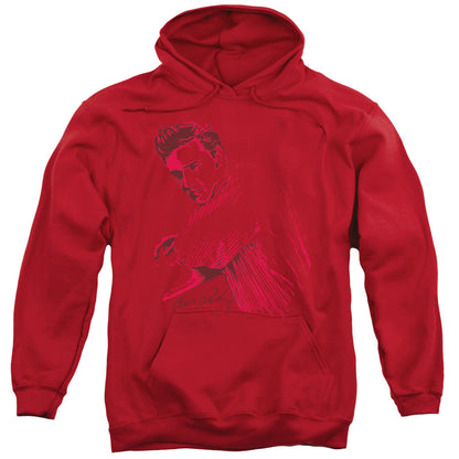Elvis Presley on the Range Mens Hoodie Red