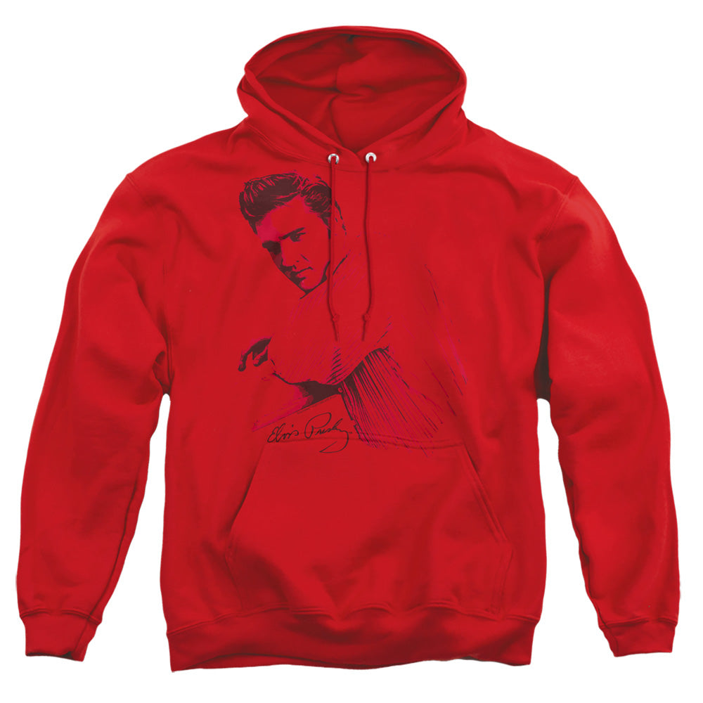Elvis Presley On The Range Mens Hoodie Red