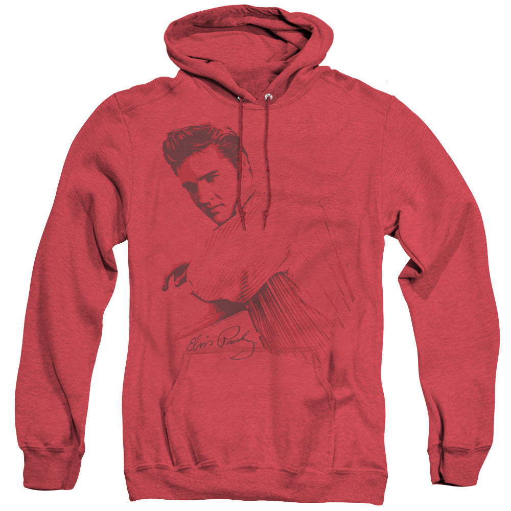 Elvis Presley on the Range Heather Mens Hoodie Red