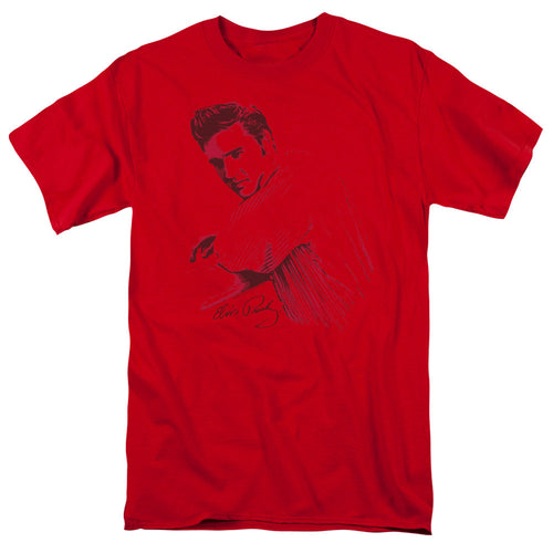 Elvis Presley On The Range Mens T Shirt Red