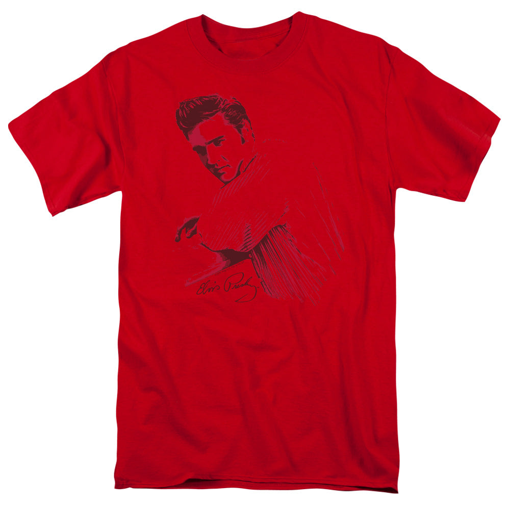 Elvis Presley On The Range Mens T Shirt Red