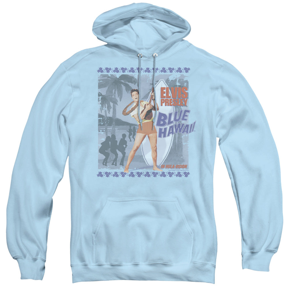 Elvis Presley Blue Hawaii Poster Mens Hoodie Light Blue
