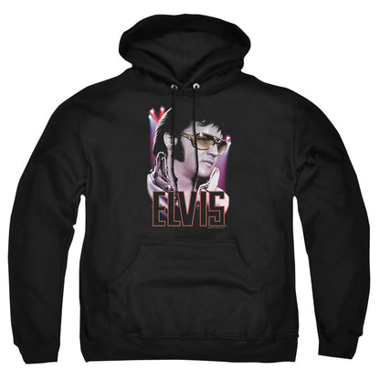 Elvis Presley 70S Star Mens Hoodie Black