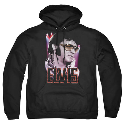 Elvis Presley 70'S Star Mens Hoodie Black
