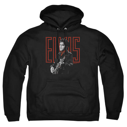 Elvis Presley Red Guitarman Mens Hoodie Black