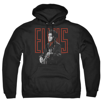 Elvis Presley Red Guitarman Mens Hoodie Black