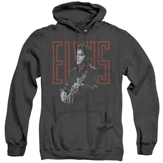 Elvis Presley Red Guitarman Heather Mens Hoodie Black