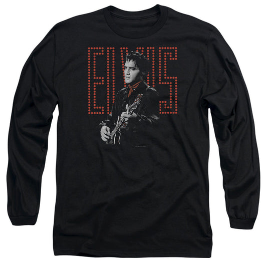 Elvis Presley Red Guitarman Mens Long Sleeve Shirt Black