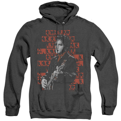 Elvis Presley 1968 Heather Mens Hoodie Black
