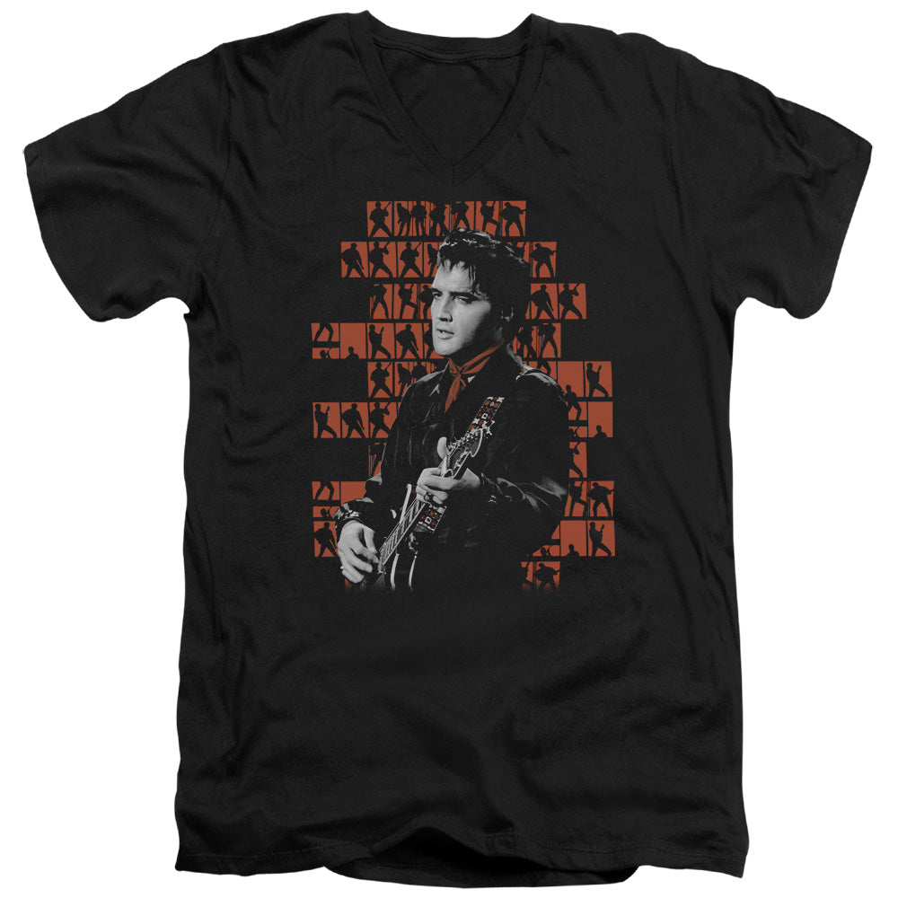 Elvis Presley 1968 Mens Slim Fit V-Neck T Shirt Black