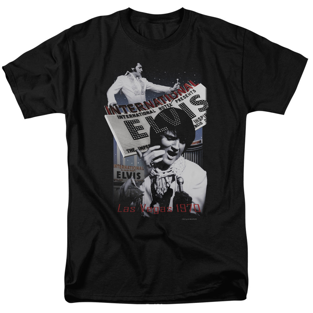 Elvis Presley International Hotel Mens T Shirt Black