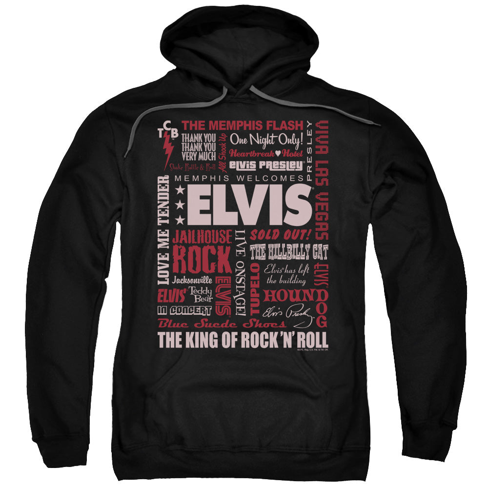 Elvis Presley Whole Lotta Type Mens Hoodie Black
