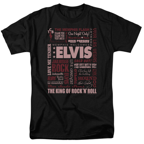 Elvis Presley Whole Lotta Type Mens T Shirt Black