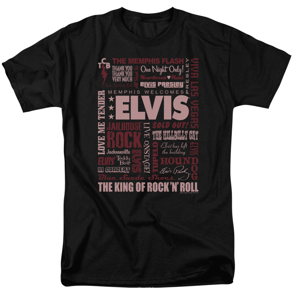 Elvis Presley Whole Lotta Type Mens T Shirt Black