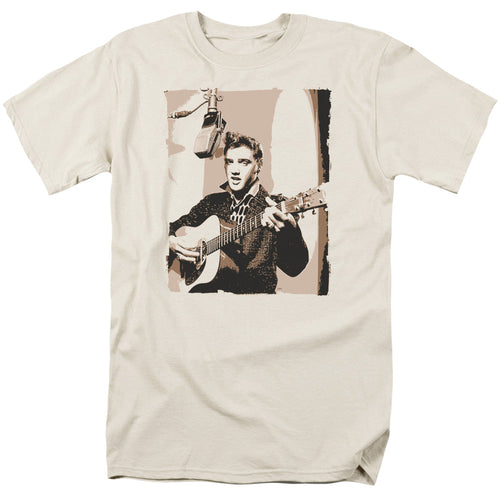 Elvis Presley Sepia Studio Mens T Shirt Cream