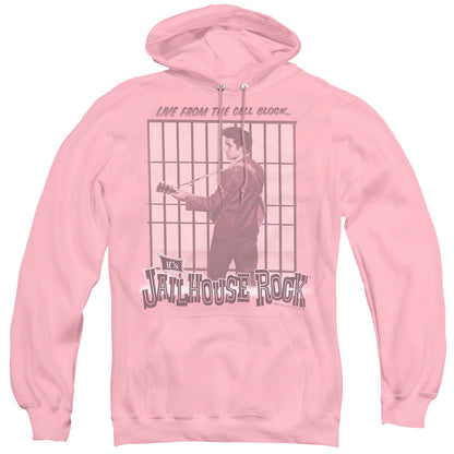 Elvis Presley Cell Block Rock Mens Hoodie Pink
