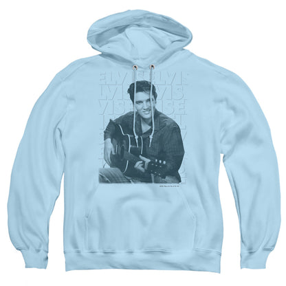 Elvis Presley Repeat Mens Hoodie Light Blue