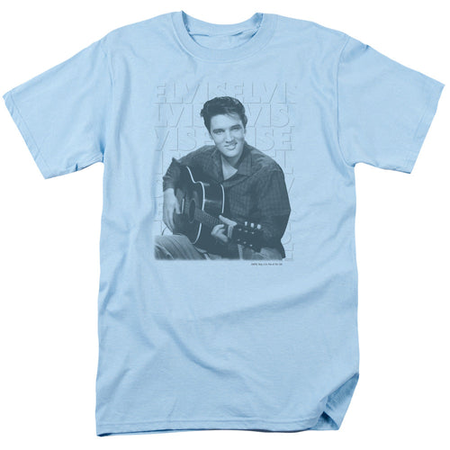 Elvis Presley Repeat Mens T Shirt Light Blue