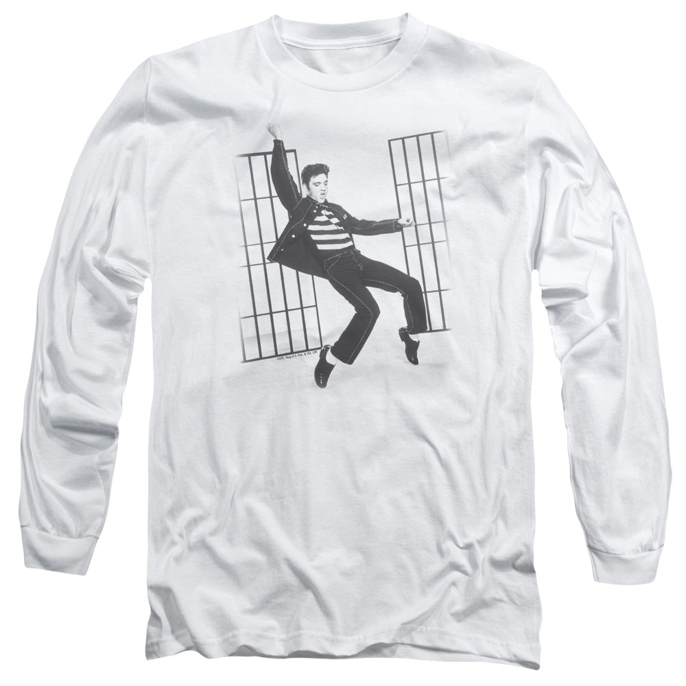 Elvis Presley Jailhouse Rock Mens Long Sleeve Shirt White Officially Licensed