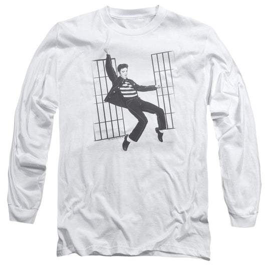Elvis Presley Jailhouse Rock Mens Long Sleeve Shirt White Officially Licensed