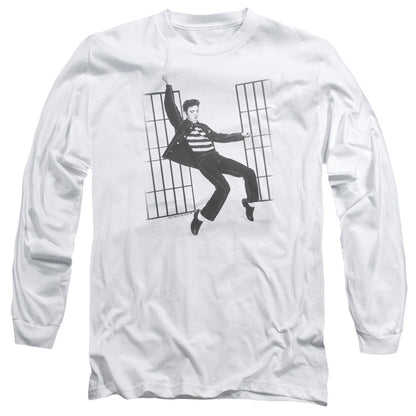 Elvis Presley Jailhouse Rock Mens Long Sleeve Shirt White