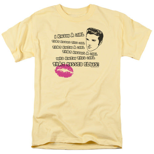 Elvis Presley Kissed Elvis Mens T Shirt Banana