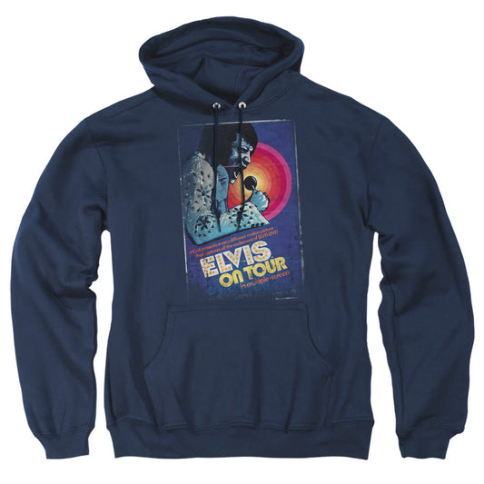 Elvis Presley On Tour Poster Mens Hoodie Navy