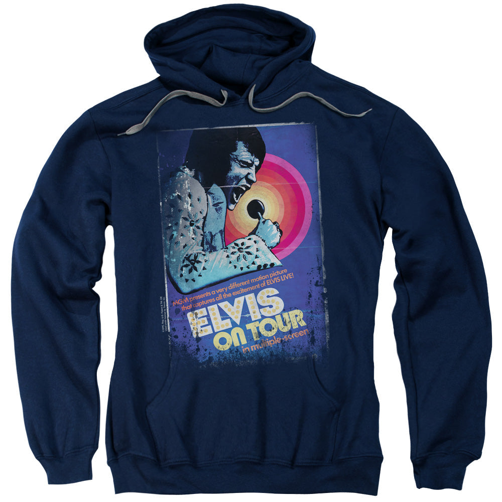 Elvis Presley on Tour Poster Mens Hoodie Navy Blue