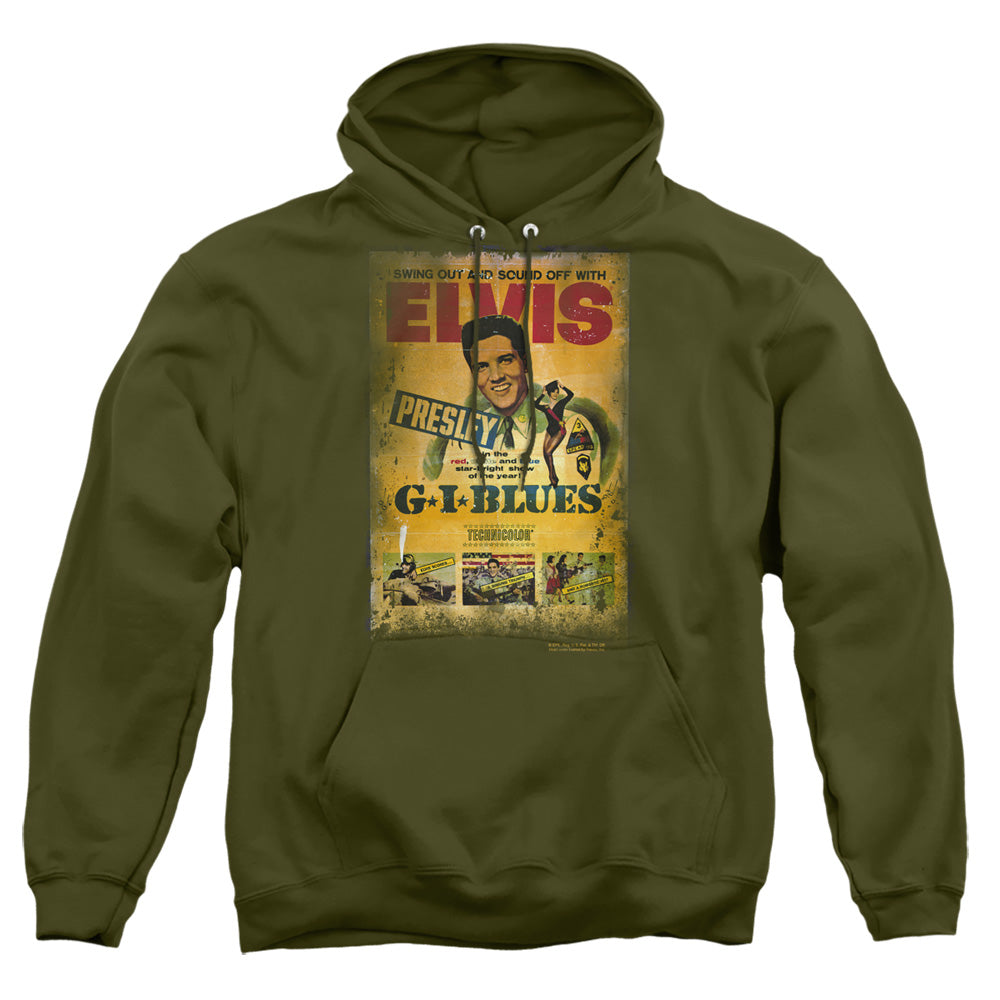 Elvis Presley Gi Blues Poster Mens Hoodie Military Green