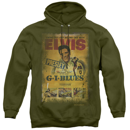 Elvis Presley Gi Blues Poster Mens Hoodie Military Green