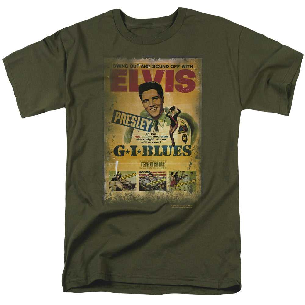Elvis Presley Gi Blues Poster Mens T Shirt Military Green