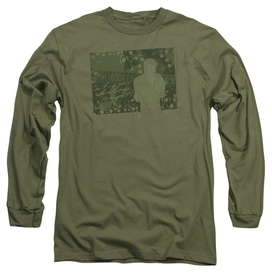 Elvis Presley That 70s Elvis Mens Long Sleeve Shirt Military Green