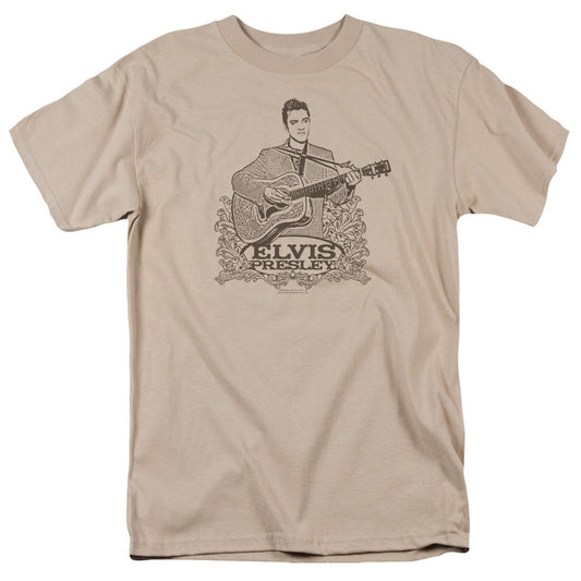 Elvis Presley Laurels Mens T Shirt Sand