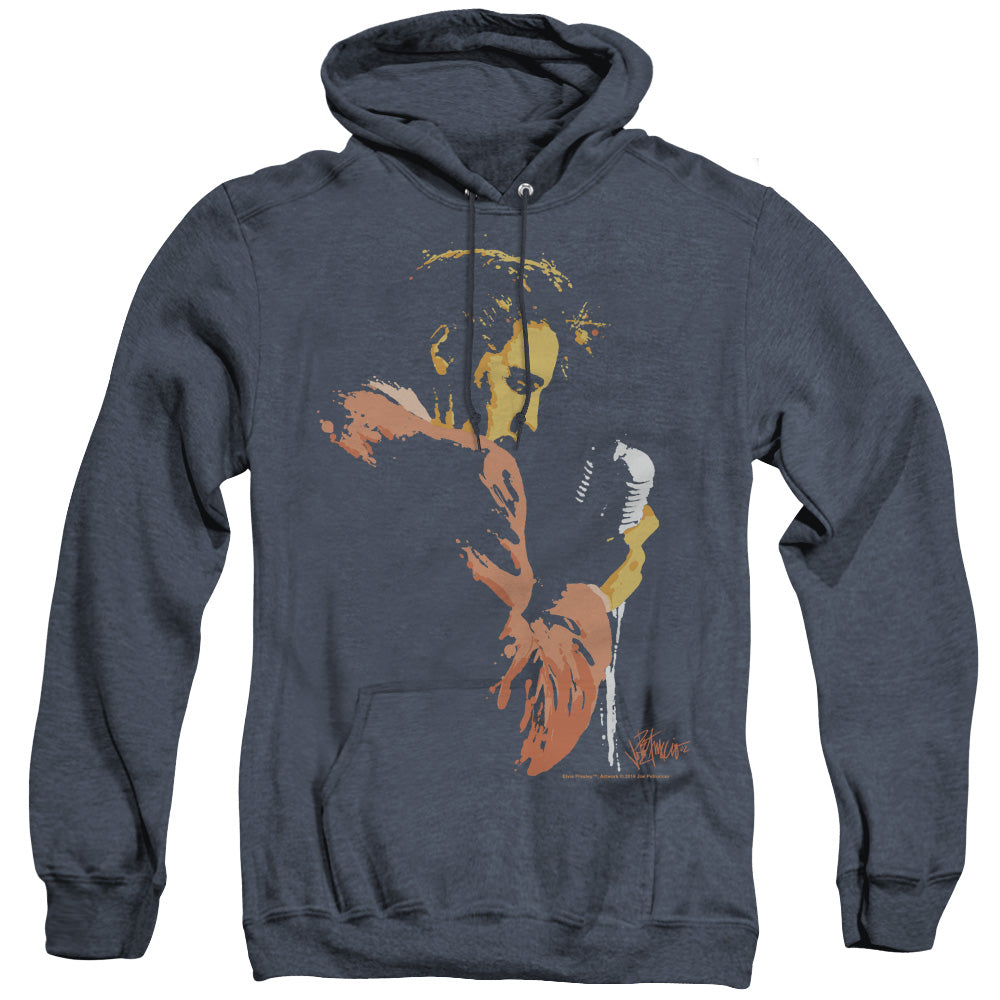 Elvis Presley Early Elvis Heather Mens Hoodie Navy