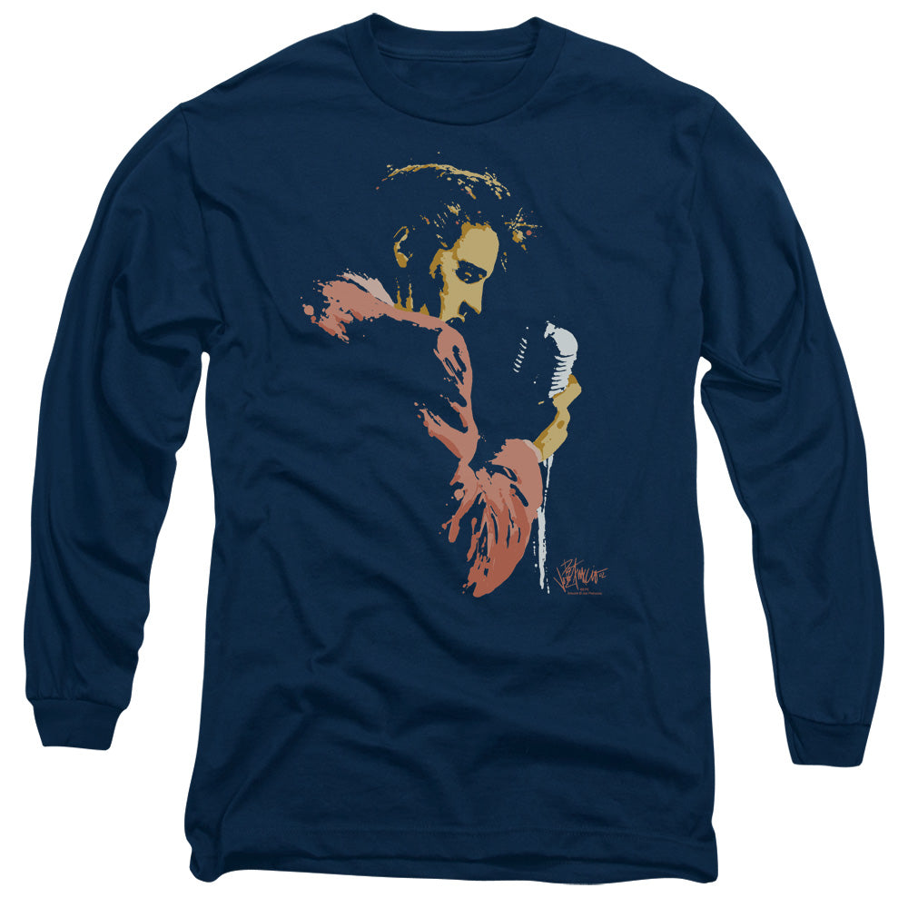 Elvis Presley Early Elvis Mens Long Sleeve Shirt Navy Officially Licensed