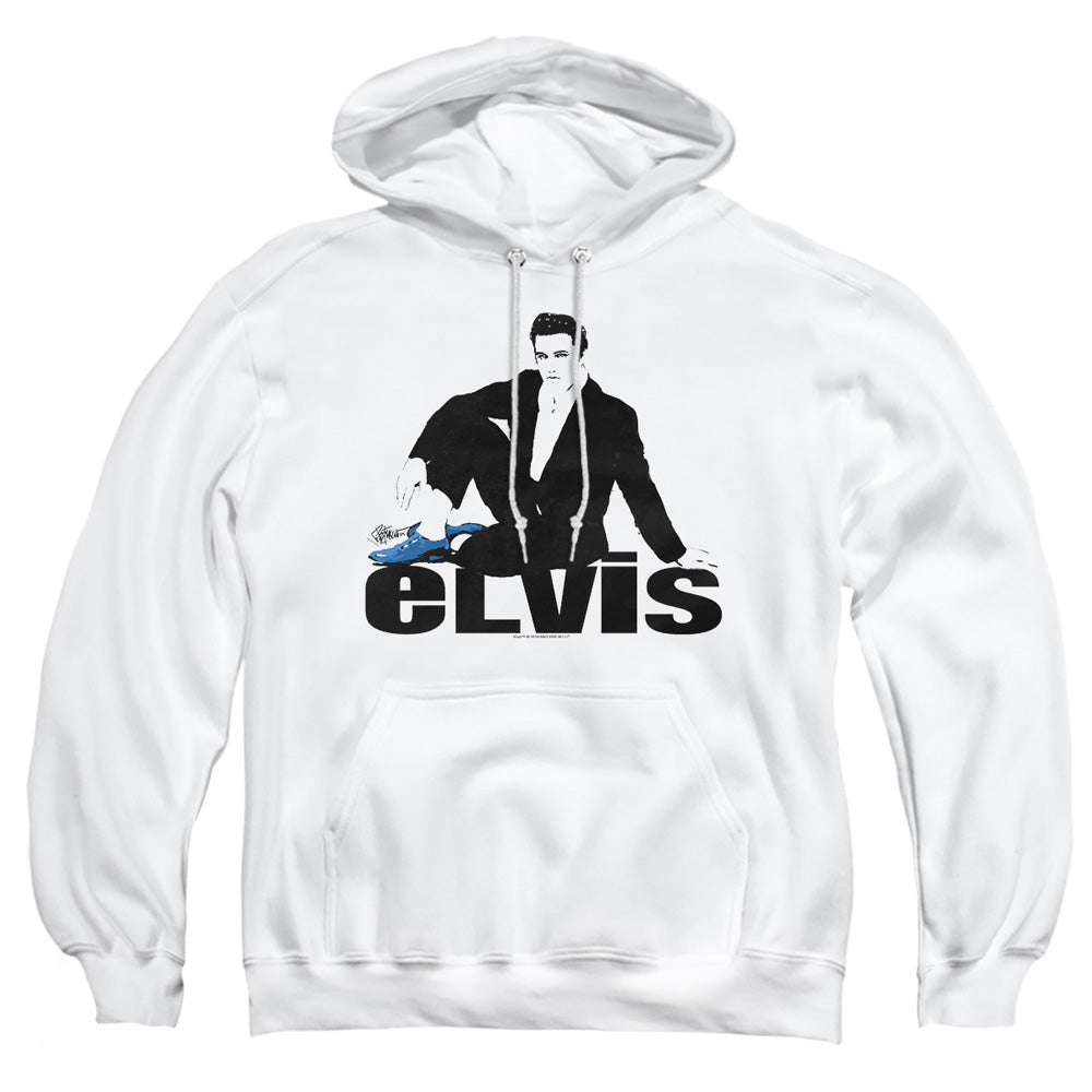 Elvis Presley Blue Suede Mens Hoodie White