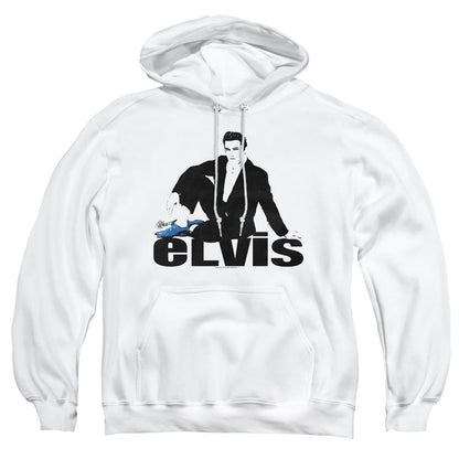 Elvis Presley Blue Suede Mens Hoodie White