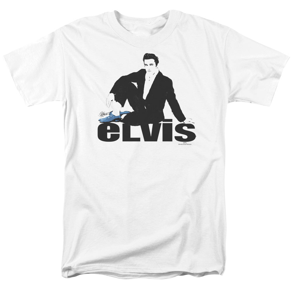 Elvis Presley Blue Suede Mens T Shirt White