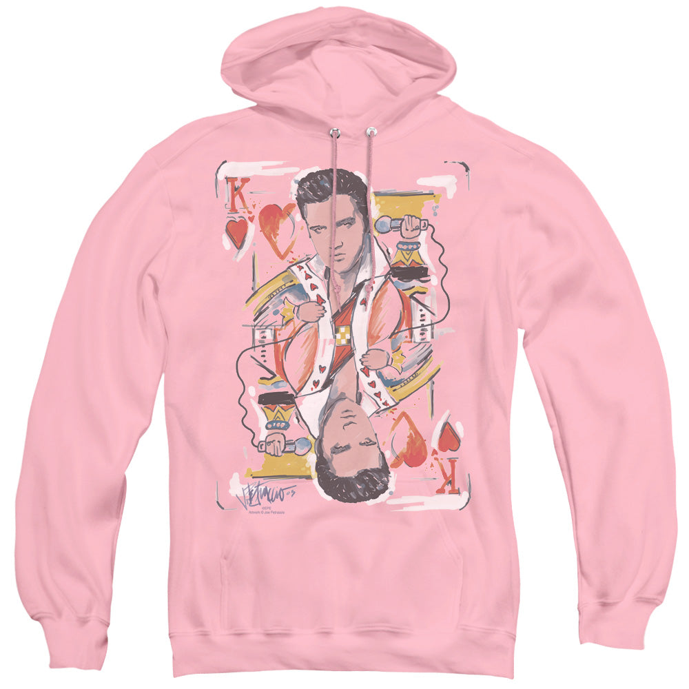 Elvis Presley King of Hearts Mens Hoodie Pink