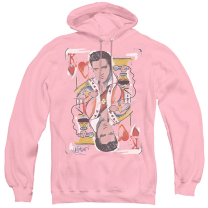 Elvis Presley King of Hearts Mens Hoodie Pink