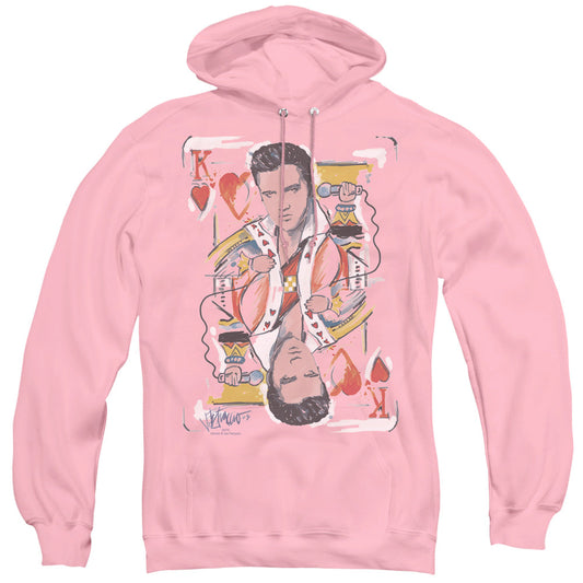 Elvis Presley King of Hearts Mens Hoodie Pink